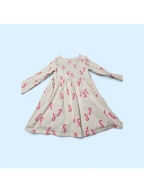 Cat & Jack 3T Girls' Long Sleeve Candy Cane Holiday Dress